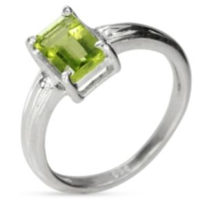 Artisan Handmade Peridot CZ Solitaire Ring